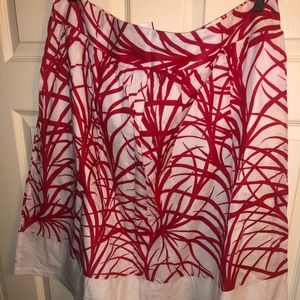 Red & White A-line Skirt